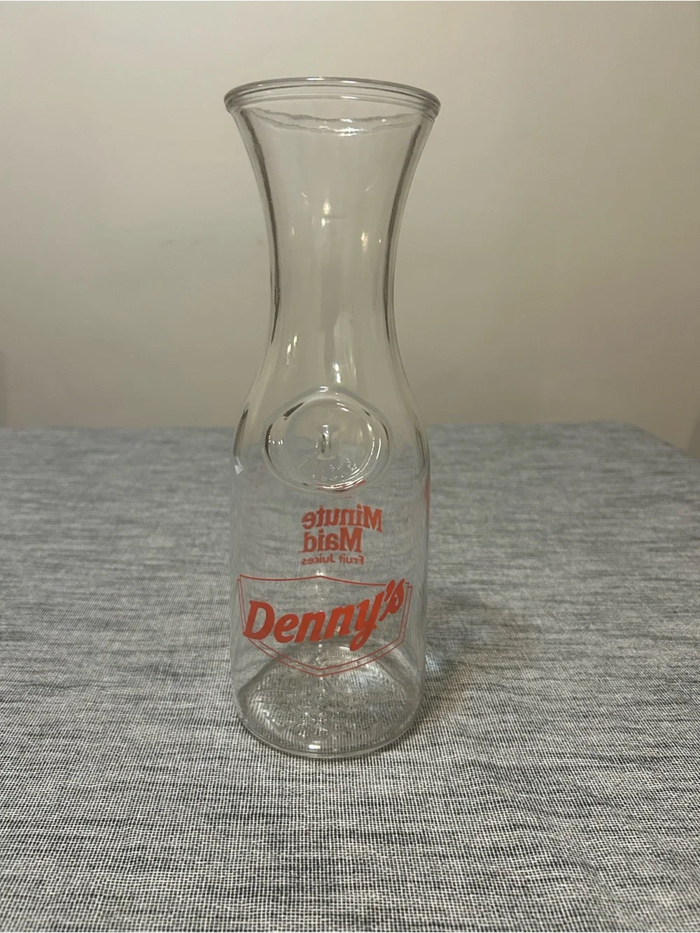 Vintage Restaurant Denny's Minute Maid Orange Juice Carafe 1 Liter Glass
